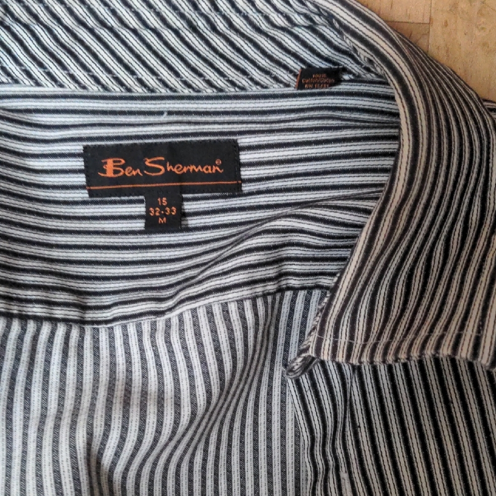 Ben Sherman Black and White Casual Button Down Shirt